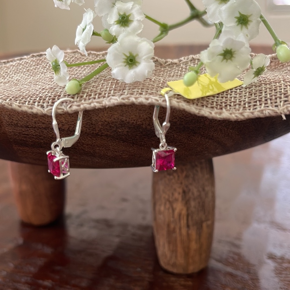 Ruby Earrings .925 Sterling Silver (2.9 ct)